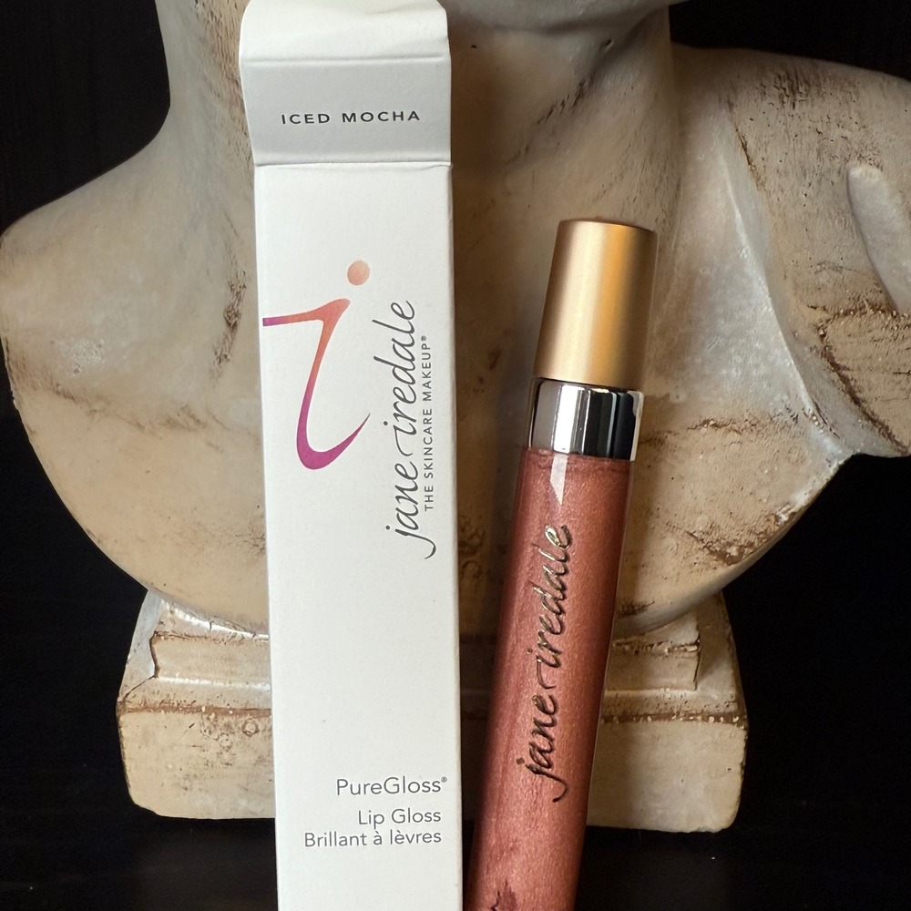Jane Iredale PureGloss Lip Gloss Iced Mocha Shimmer Frosty Pink-Brown NIB
